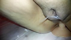 my aunt sits on a dildo in the ass