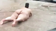 naked ebony bbw falls from truck