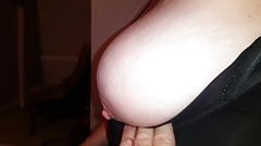 poping out the wifes sexy heavy big tit & nipple