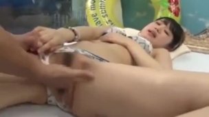 japanese bikini girl sex and bf sees outside glass room