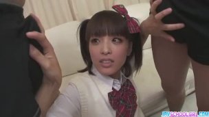 two guys get sucked off by masturbating rin y