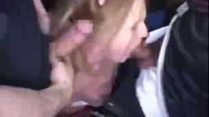 blond cheerleader groped on train