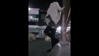 another cute asian girl rides dildo in public?