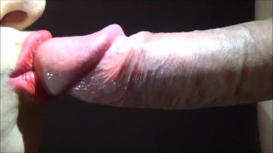 horny girl takes cumshot from blowjob!