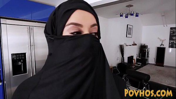 muslim busty slut pov sucking and riding cock in burka