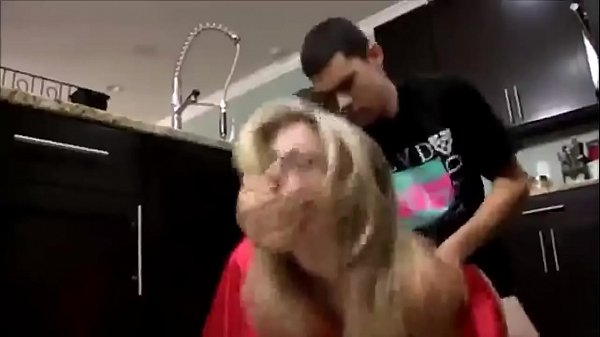 young son fucks his hot mom in the kitchen