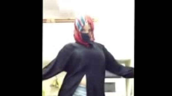 sexy arab girl dances in abaya
