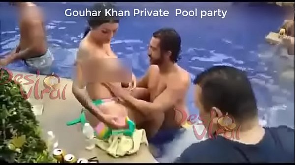 indian actress gouhar khan private pool party