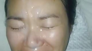 long loads on her face