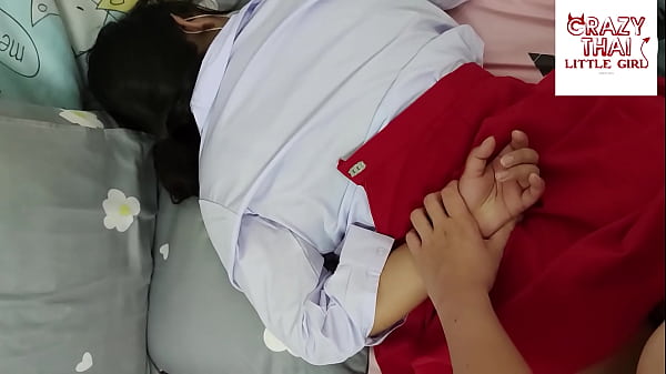 lovely thai student unifrom with red skirt have sex with her boyfriend