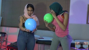 what?  balloon stuffings in boobs and ass?  how can this be with 2 women!?