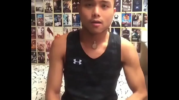 asian boy jerking with new toy