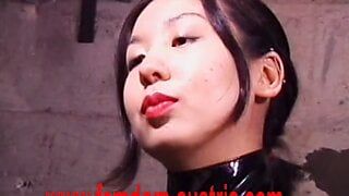 chinese mistresses  torments slave friends in dungeon in same time