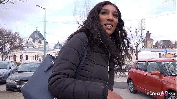 german scout – brown ebony bombshell fuck to eye rolling orgasm at pickup casting