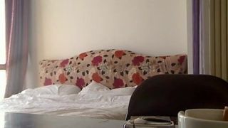 lol! what is he doing? fat chinese man barely touches babe