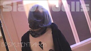 slave doll’s urethral training … a very thick urinary catheter with a diameter of 10 mm is inserted…