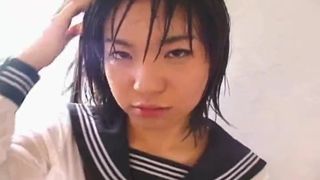 young japanese schoolgirl gives her first blowjob
