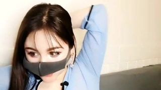 a beautiful woman with great temperament, wearing transparen