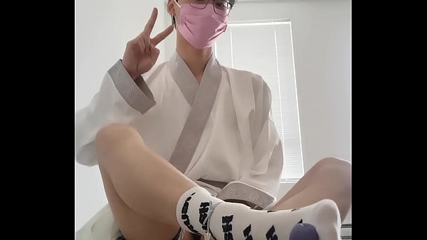 asian hanfu sissy femboy twink white socks anal and huge cumshot