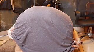 ass reveal, sniff my butt. mature asian wife