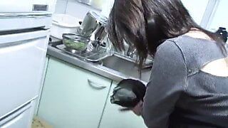 japanese bubby fucks amateur wife in the kitchen