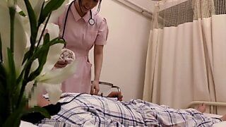 asking an angel in white to stroke my now-exposed dick in a hospital room -2