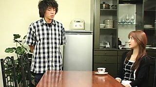 trio slut eats japanese cock